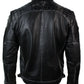 Majestic Leather - Mens Biker Quilted Vintage Distressed Motorcycle Cafe Racer Leather Jacket