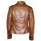 Majestic Leather - Women's Jennifer Lopez Distressed Brown Leather Motorcycle Jacket (750)