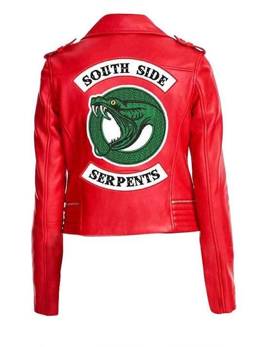 Majestic Leather - Riverdale Southside Schlangen Madelaine Petsch Cheryl Blüte Damen Rot Jacke