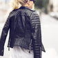 Majestic Leather - Damen Echt Lammleder Motorrad Slim Fit Designer Biker Jacke