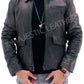 Majestic Leather - New Men's Aviator Distress Black Grey Real Leather Jacket