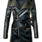 Majestic Leather - Women's Zip-up Long Jacket Belt Real Leather Trench Coats