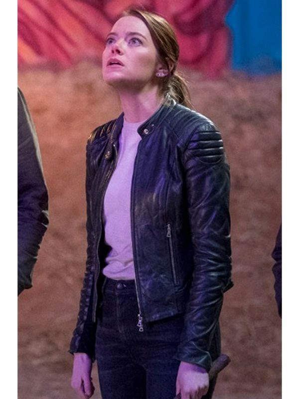 Majestic Leather - STYLISH WICHITA ZOMBIELAND DOUBLE TAP EMMA STONE BLACK WOMEN'S LEATHER JACKET