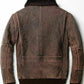 Majestic Leather - Men's Biker Cafe Racer Vintage Motorcycle Distressed Brown Leather Jacket