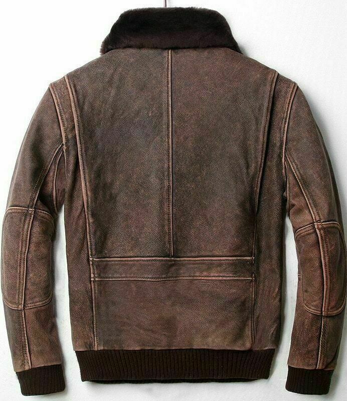 Majestic Leather - Men's Biker Cafe Racer Vintage Motorcycle Distressed Brown Leather Jacket