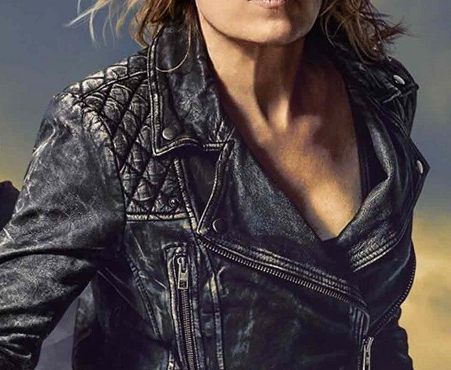 Majestic Leather - Fear The Walking Dead Madison Clark Distressed Black Quilted Ladies Jacket