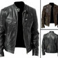 Majestic Leather - Herren Vintage Cafe Racer Schwarz Braun Echtleder Slim Fit Echt Bikerjacke