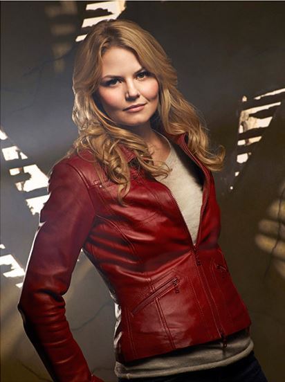 Majestic Leather - Cm Once Upon A Time " Jennifer Morrison " Emma Swan " Damen Rote Schaf Leder