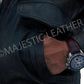 Majestic Leather - New Men's Aviator Distress Black Grey Real Leather Jacket