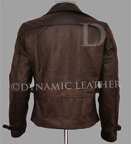 Majestic Leather - Avenger Captain America Brown Biker Genuine Costume Leather Jacket Chris Evans
