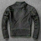 Majestic Leather - Men’s Motorcycle Biker Vintage Distressed Black Faded Real Leather Jacket