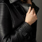 Majestic Leather - Women Black Berry Genuine Leather Trench Coat
