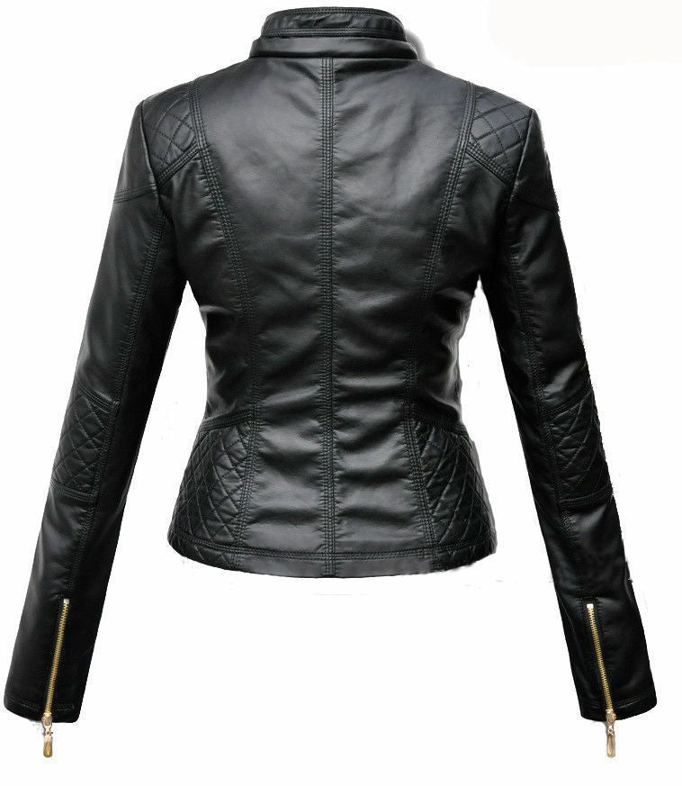 Majestic Leather - Women's Lambskin Genuine Leather Motorcycle Slim Fit Designer Biker Jacket