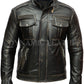 Majestic Leather - Men's Vintage Rivet Biker Style Motorcycle Cafe Racer Distressed Leather Jacket