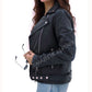 Majestic Leather - Women Real Leather Classic Biker Leather Jacket Soft Lambskin