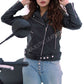 Majestic Leather - Women Real Leather Classic Biker Leather Jacket Soft Lambskin