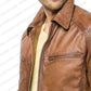 Majestic Leather - Men Leather Jacket Brown Slim Fit Style Biker Leather Jacket