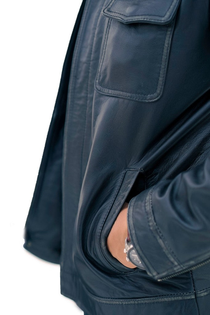 Majestic Leather - New Men's Betler Distress Black Real Leather Cowhide Jacket