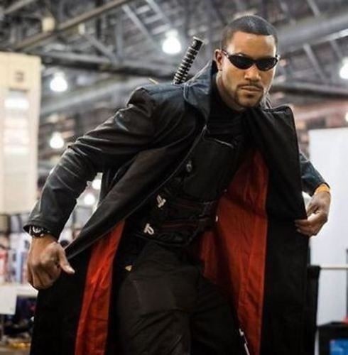 Majestic Leather - Neu Wesley Snipes Blade Trinity Echtleder Herren Lange Jacke Mantel