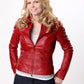 Majestic Leather - Cm Once Upon A Time " Jennifer Morrison " Emma Swan " Damen Rote Schaf Leder