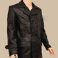 Majestic Leather - NEU HERREN Dr Who TV Serien Eccleston Schwarz Lederjacke/Mantel
