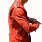 Majestic Leather - Men's Fashion Red Vintage Motorcycle Cafe Racer Genuine Leather Jacket
