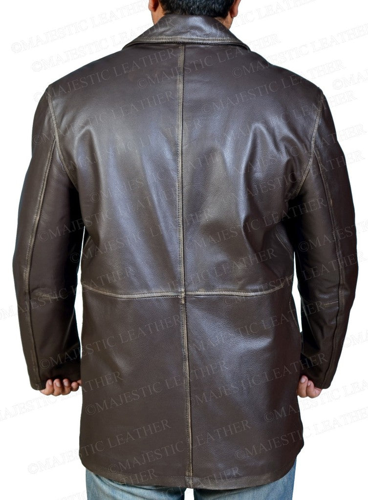 Majestic Leather - Supernatural Dean Winchester Brown Rub Buff distressed Cow Hide Leather Jacket