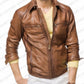 Majestic Leather - Men Leather Jacket Brown Slim Fit Style Biker Leather Jacket