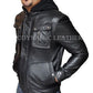 Majestic Leather - New Men's Motorcycle Brando Style Biker Real Leather Hoodie Jacket - Detach Hood