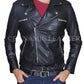 Majestic Leather - The Walking Dead Negan Jeffrey Dean Morgan Black Leather Jacket