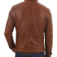 Majestic Leather - New Men's Genuine Lambskin Leather Jacket TAN Slim Fit Biker Motorcycle Jacket