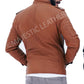 Majestic Leather - Men's Cafe Racer Camel Brown Real Leather Jacket