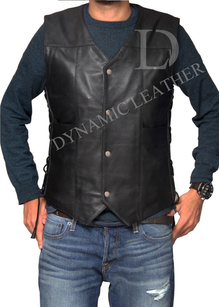 Majestic Leather - THE WALKING DEAD GOVERNOR - DARYL DIXON ANGEL WINGS LEATHER VEST JACKET