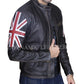 Majestic Leather - Mens Biker Vintage Distressed Brown Union Jack Cafe Racer Leather Jacket