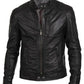 Majestic Leather - Men’s Biker Motorcycle Hunt Retro Real Leather Black Jacket New All Sizes