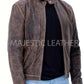 Majestic Leather - New Men's Distressed Cafe Racer Brown Leather Jacket
