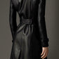 Majestic Leather - Women Black Berry Genuine Leather Trench Coat