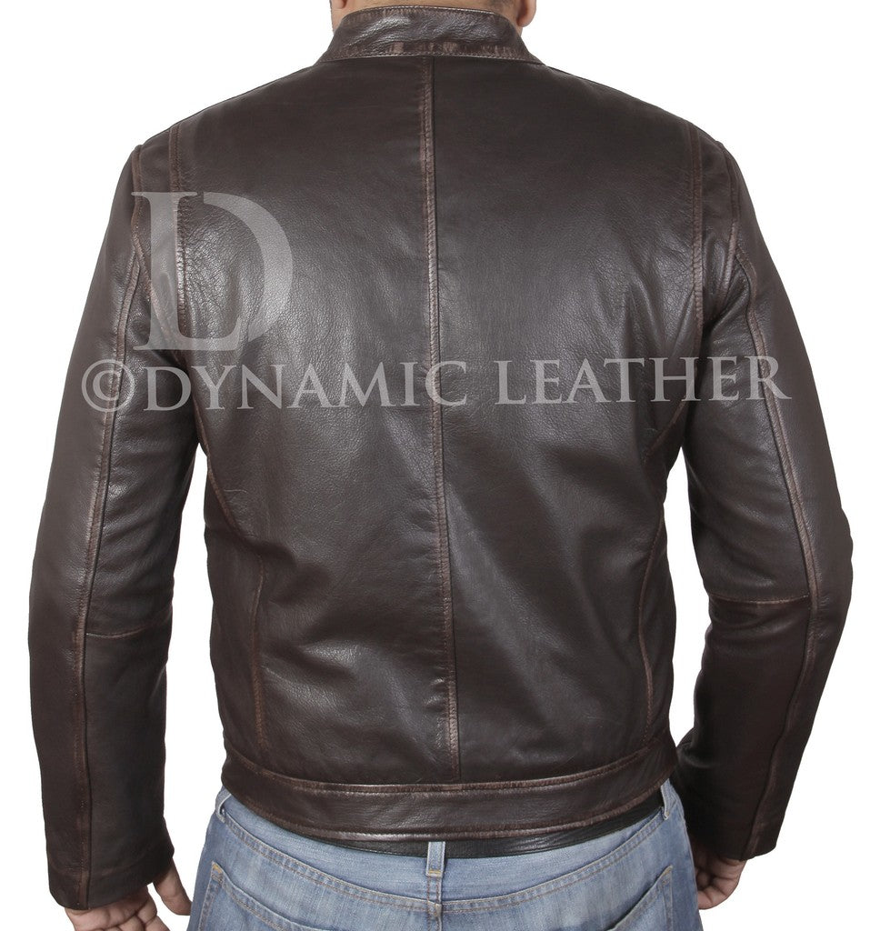 Majestic Leather - Contraband Mark Wahlberg's Mens Slim Fit REAL Cow Hide Leather Jacket-BNWT