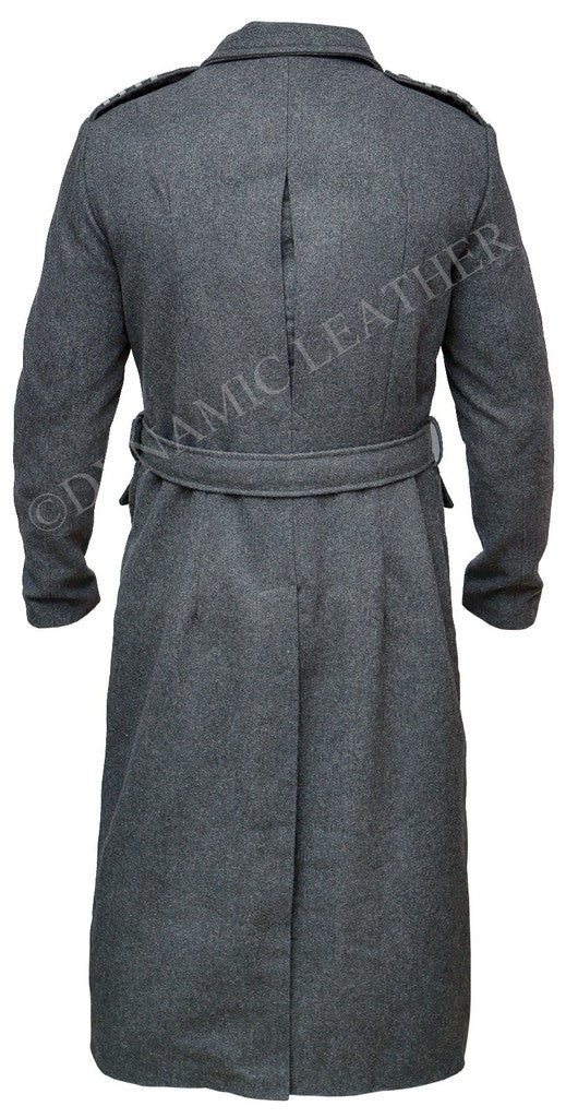Majestic Leather - Capitaine Jack Harkness Gris Laine Tissu Fashion Caban