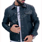 Majestic Leather - New Men's Trucker Black Vintage Biker Leather Jacket