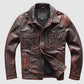 Majestic Leather - Men’s Motorcycle Biker Vintage Cafe Racer Distressed Brown Real Leather Jacket