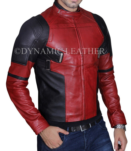Majestic Leather - Deadpool Wade Wilson Ryan Reynolds Leather Jacket-BLACK FRIDAY SALE 30% OFF
