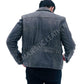 Majestic Leather - MEN'S AVIATOR DISTRESS BLACK GREY REAL LEATHER JACKET