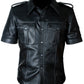 Majestic Leather - Mens Hot Genuine Real Leather Police Uniform Bluff Gay Shirt