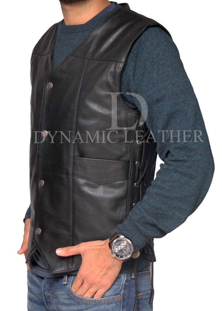 Majestic Leather - THE WALKING DEAD GOVERNOR - DARYL DIXON ANGEL WINGS LEATHER VEST JACKET