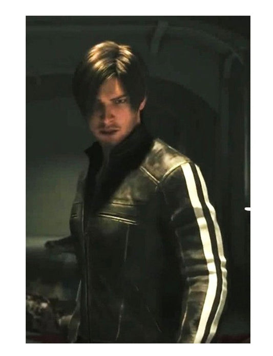 Majestic Leather - Leon Kennedy Resident Evil Vendetta Leder Schwarz Jacke BNWT