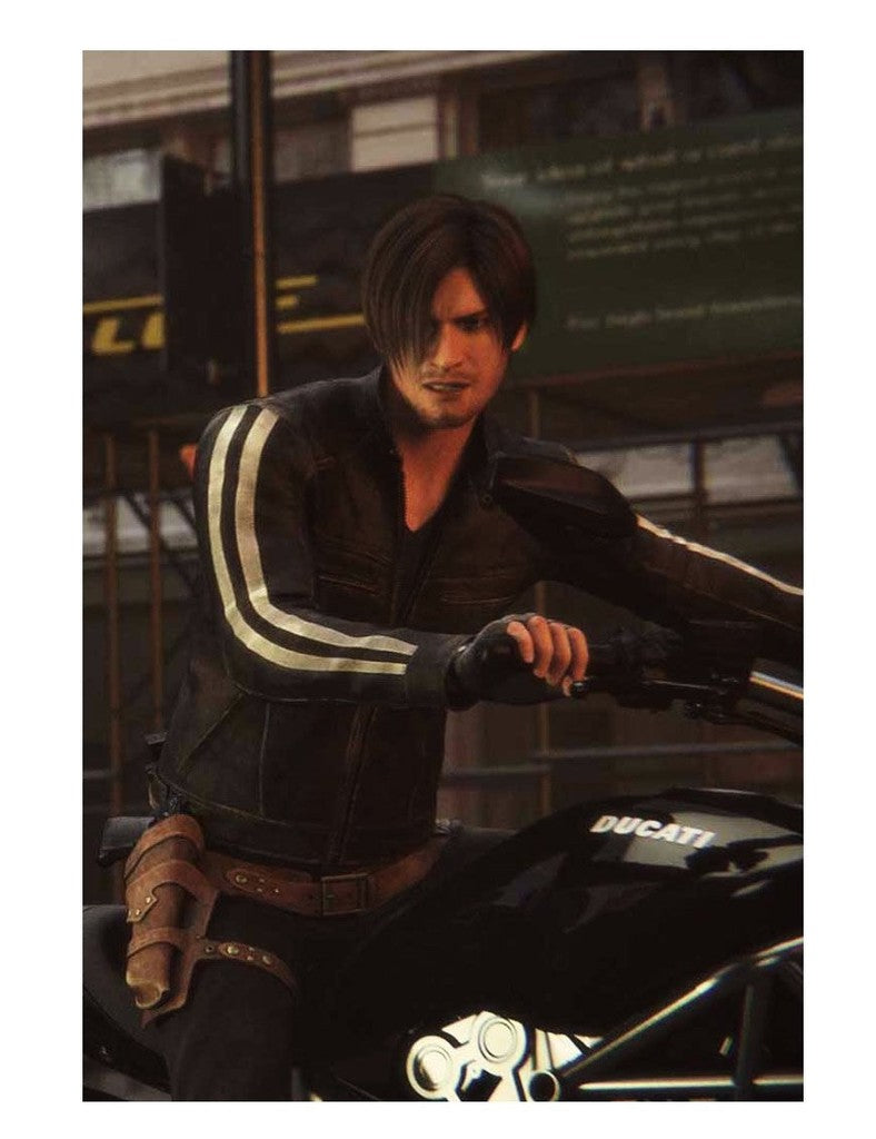 Majestic Leather - Leon Kennedy Resident Evil Vendetta Leder Schwarz Jacke BNWT