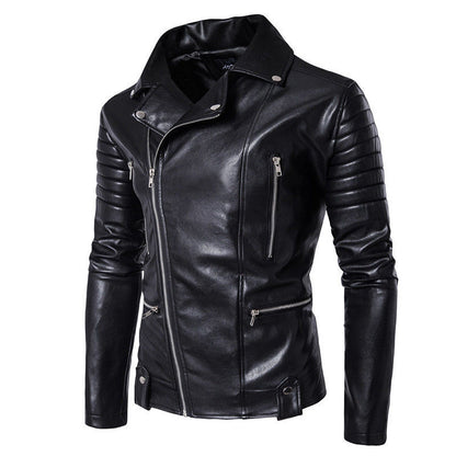 Majestic Leather - Men's Slim fit Lambskin Motorcycle Biker Jacket Genuine Black Jacket Leather