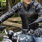 Majestic Leather - Men’s Motorcycle Biker Vintage Cafe Racer Distressed Black Real Leather Jacket