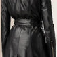 Majestic Leather - Femme Noir Cuir Véritable Trench-Coat
